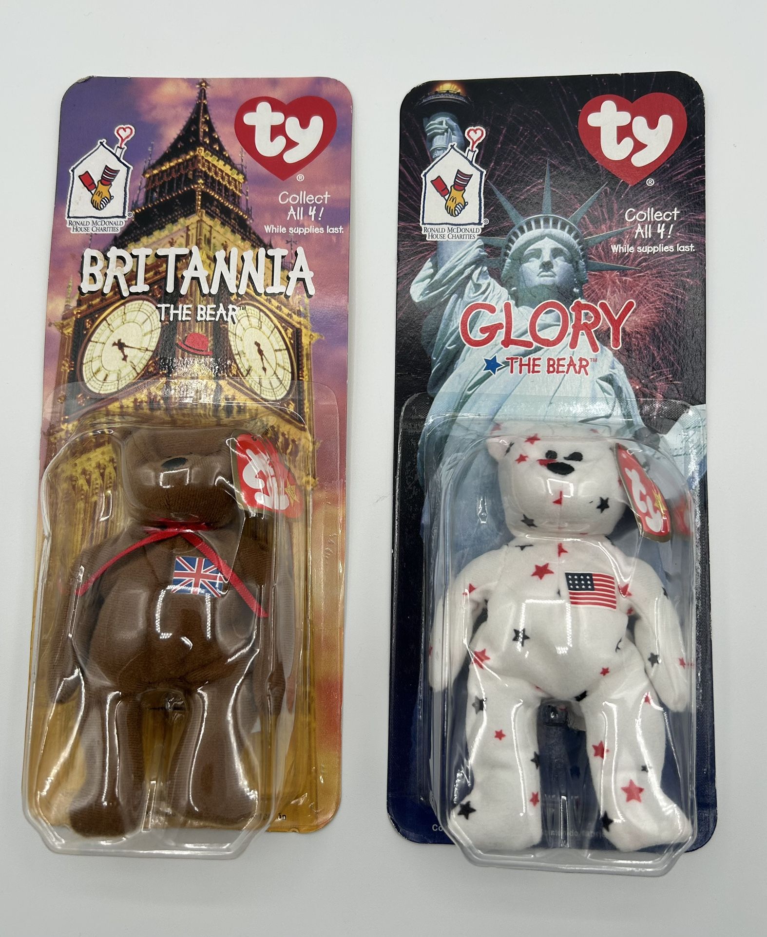 McDONALDS TY Beanie Baby The Bear Britannia And Glory the Bear w error 1993 tags