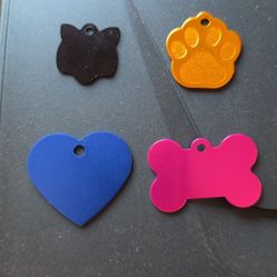 Personalized Pet Tags With Titanium Flat Ring To Secure To Collar Custom Engraving