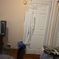 White Over alls Spaghetti Strap 