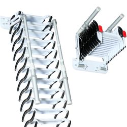 12 Steps Retractable Loft Foldable Ladde, Extra Wider 4in Wall
