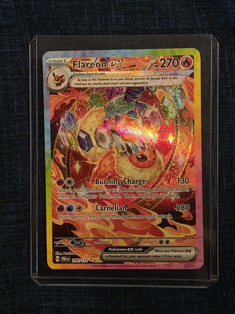 Pokemon Prismatic Evolutions Flareon EX #146