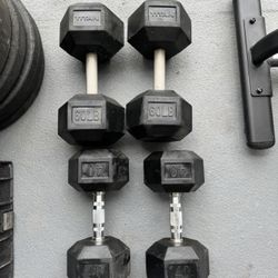 Titan Rubber Hex Dumbbells - 40lb & 60lb