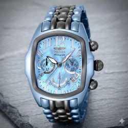 Invicta Lupah 45864 Men's Watch 44.5mm Chronograph Ice Blue MOP Dial