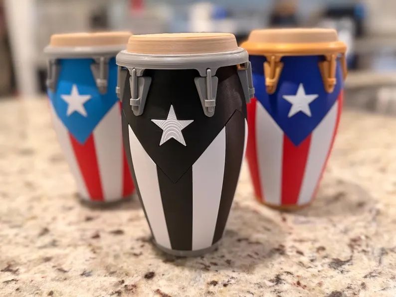 3D printed Puerto Rico flag conga Piggy Bank