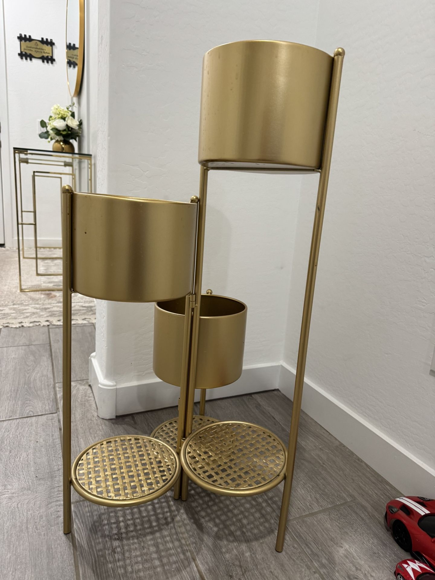 Golden Metal Plant Stand