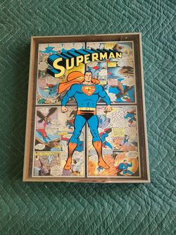 1974 #001 3d Superman Glass Frame Picture