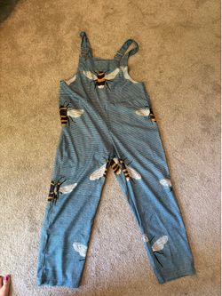 Light Blue Bee Overalls