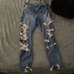 Blue Size 8 Ripped American Eagle Jeans