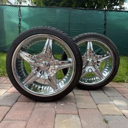 AKUZA Chrome Wheels + Tires