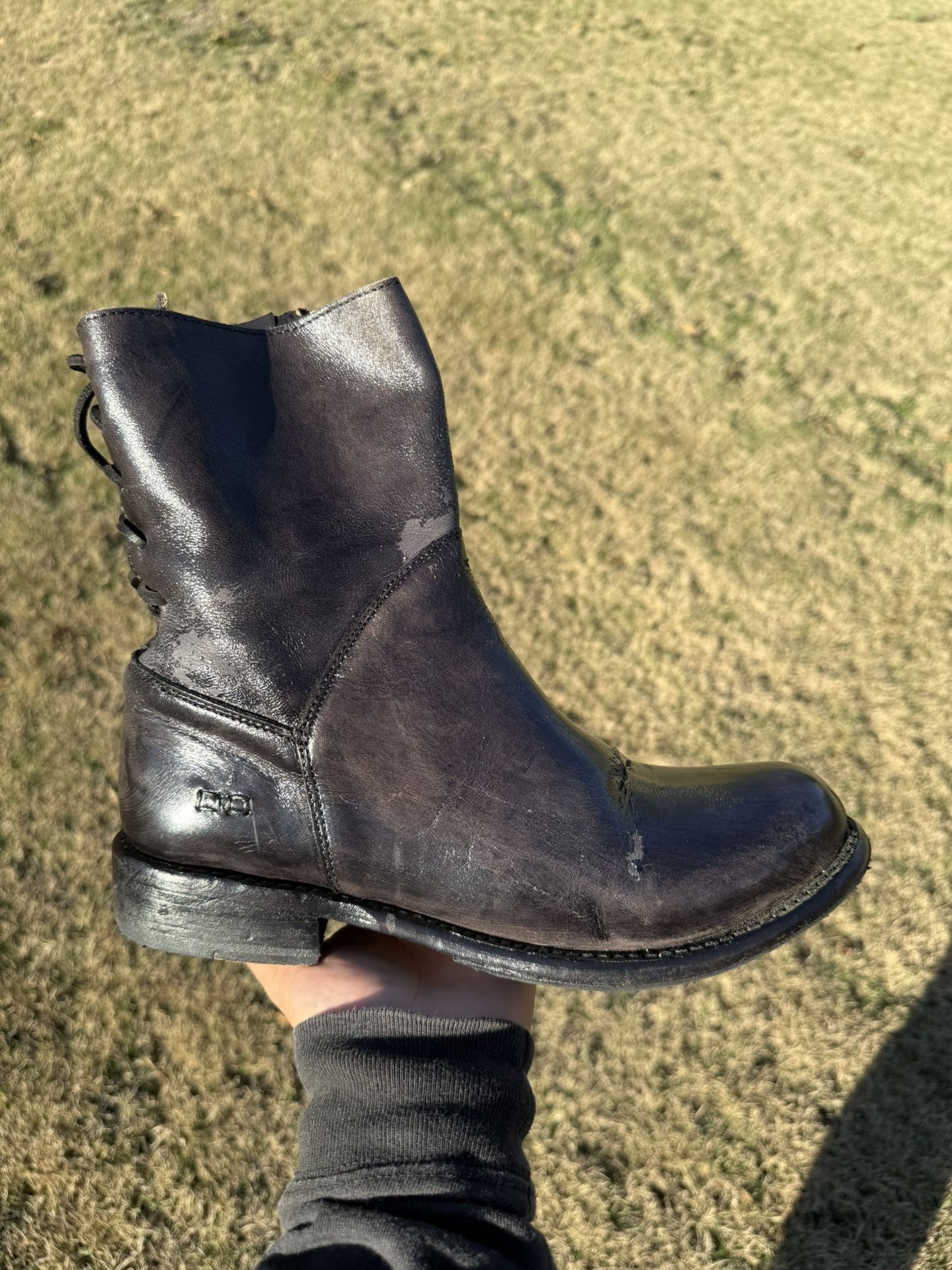 Bed Stu Women’s Cheshire Black Glazed Leather Size 10 GENUINE LEATHER