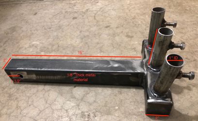 2” Hitch Receiver 3 Flagpole Holder. For 1” OD Flagpoles