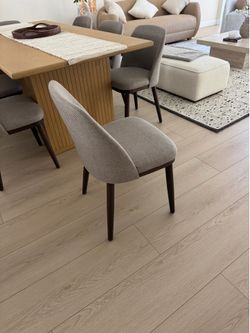8 Brand New Modern Upholstered Dining Chairs – Staging Use Only – Like New