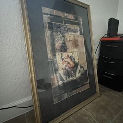 Monumental Classical Figurative Collage in Gilt Frame