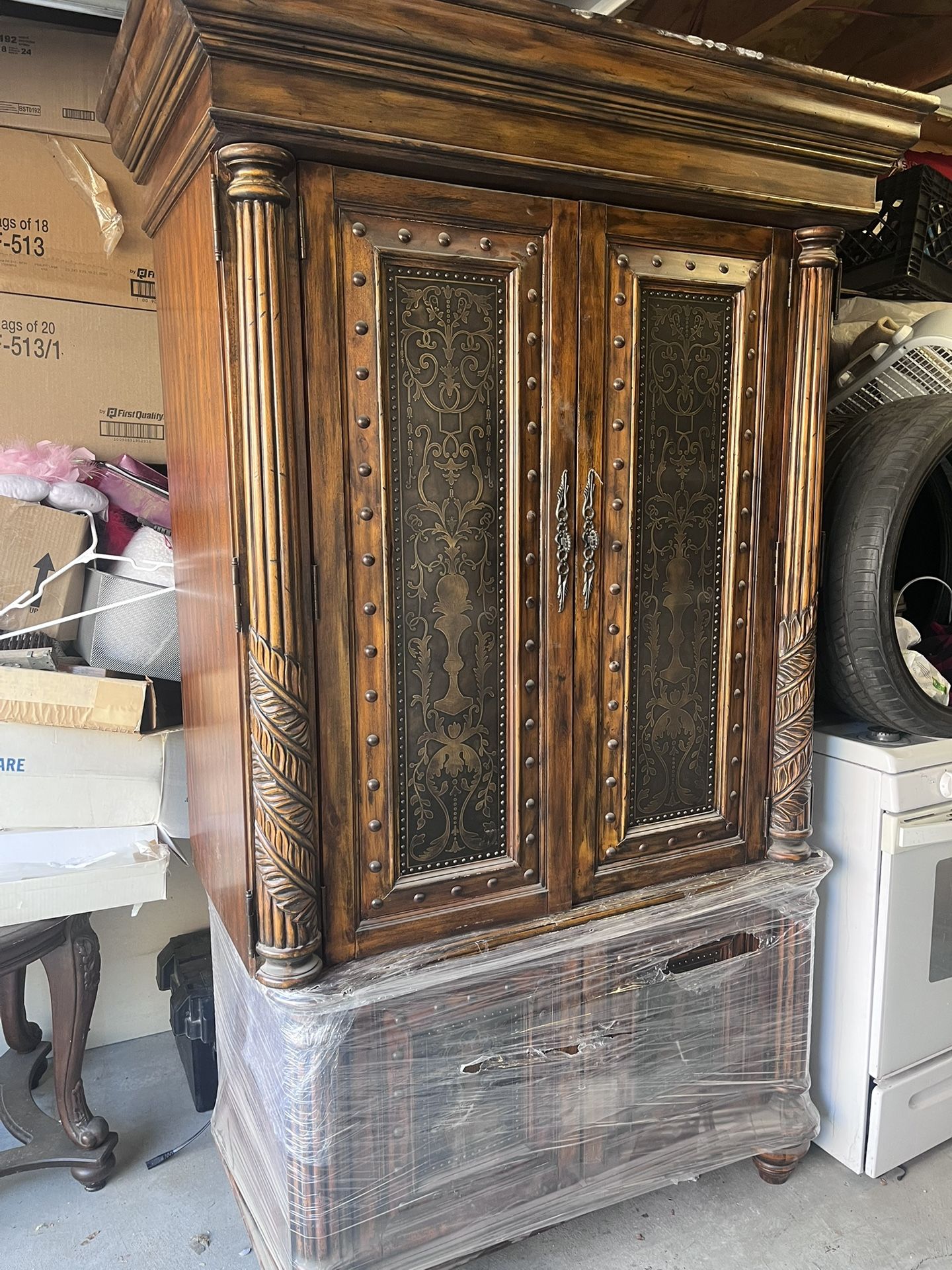 Vintage Solid Wood Armoire