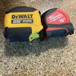 Dewalt 25 & Milwaukee 16ft Measuring Tape