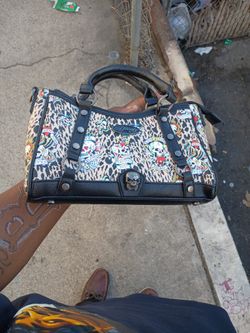 Viral Ed Hardy Rhinestone Satchel Bag