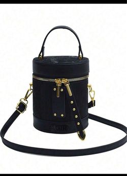 AQIR Black Cylinder Crossbody Bag