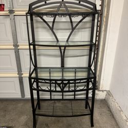 FREE! Metal Wine Rack / Bar Shelf with Glass Shelves 