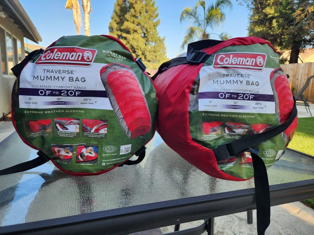 Coleman Traverse Mummy Sleeping Bags, 0 to 20 Degree