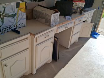 Cabinets white 3 foot tall