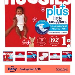 Huggies little snugglers size 1 (192 count)