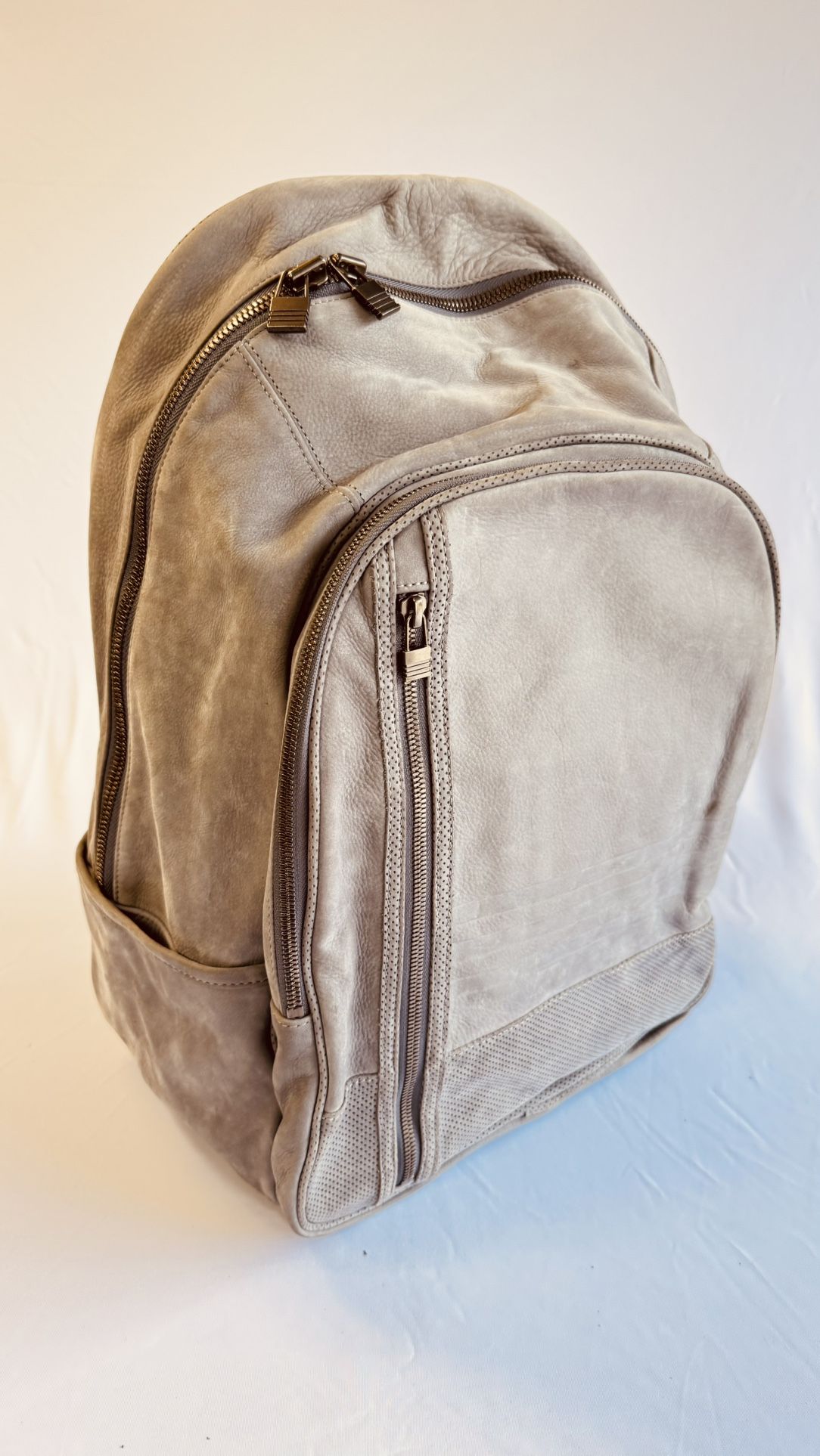 Full Size Unisex Adidas Leather Basic Gray Backpack