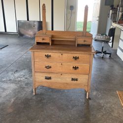 Antique Dresser With Mirror , Vanity Style 