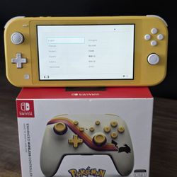Switch Lite - Yellow w/  Pokémon Pikachu Retro Controller