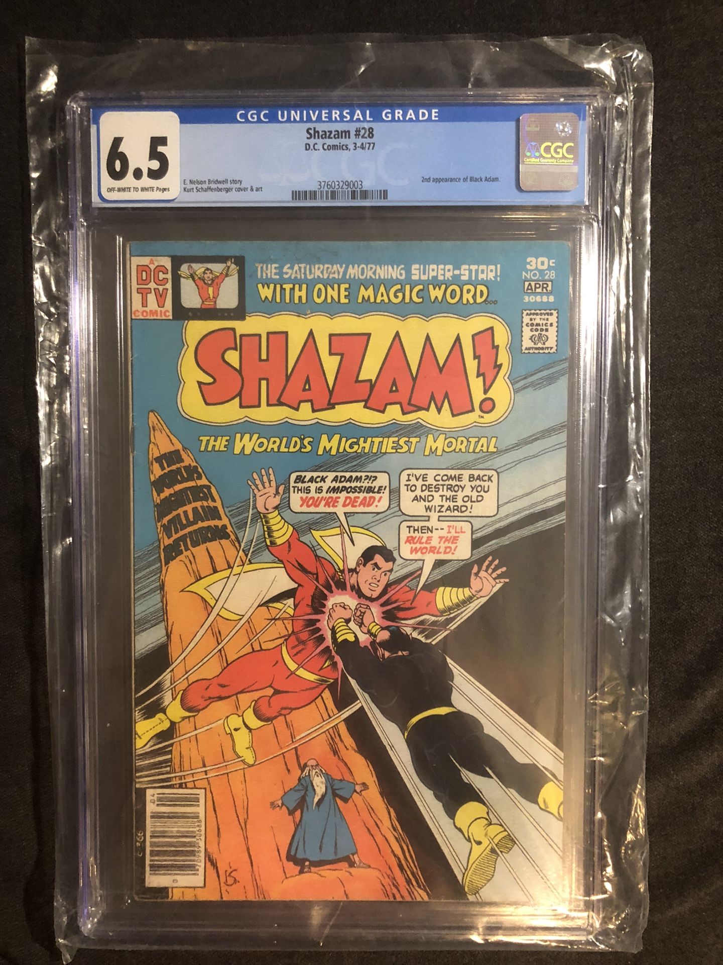 SHAZAM 28 CGC 6.5 1ST MODERN APPEARANCE BLACK ADAM DC Comic Captain Marvel 1977
