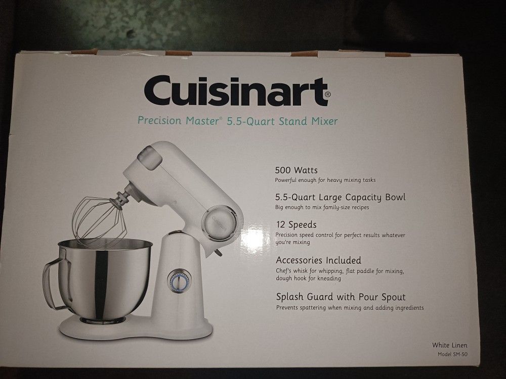 Cuisinart Precision Master 5.5-Quart Stand Mixer White Brand New In Box Never Opened Cheap No Tax *Not Walmart $319.95+Tax!*