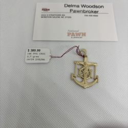 14KT Gold Anchor Pendant 