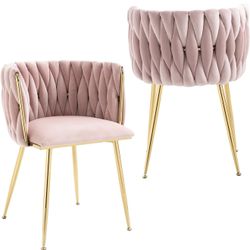 New Velvet Dining Chair(Pink)