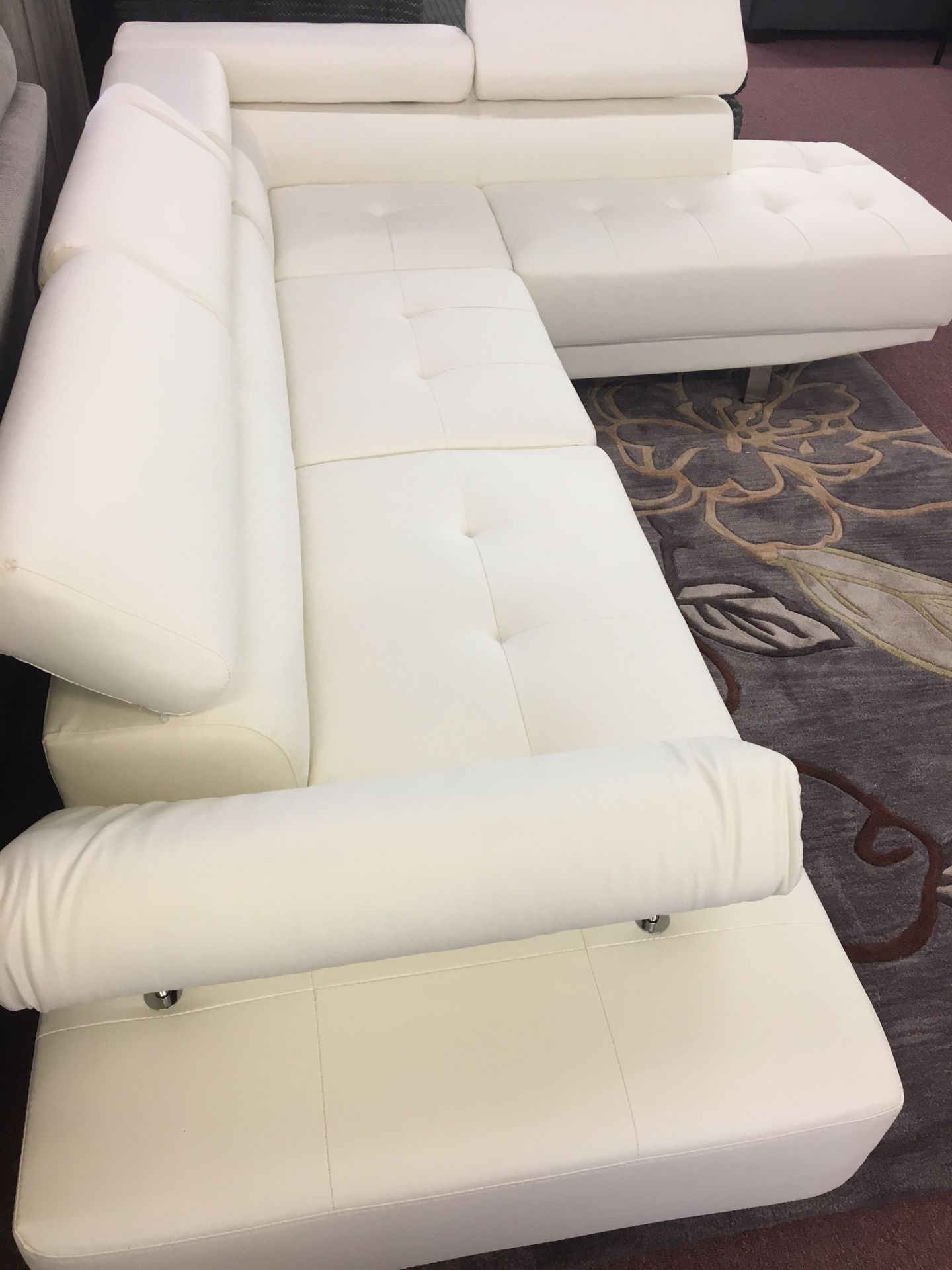 Brand New White Sectional In Durable Faux Leather! $50 Down Takes It Home Today!