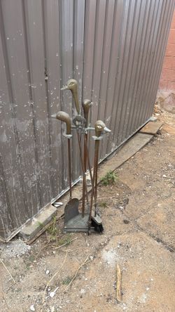FREE fireplace accs brass ducks