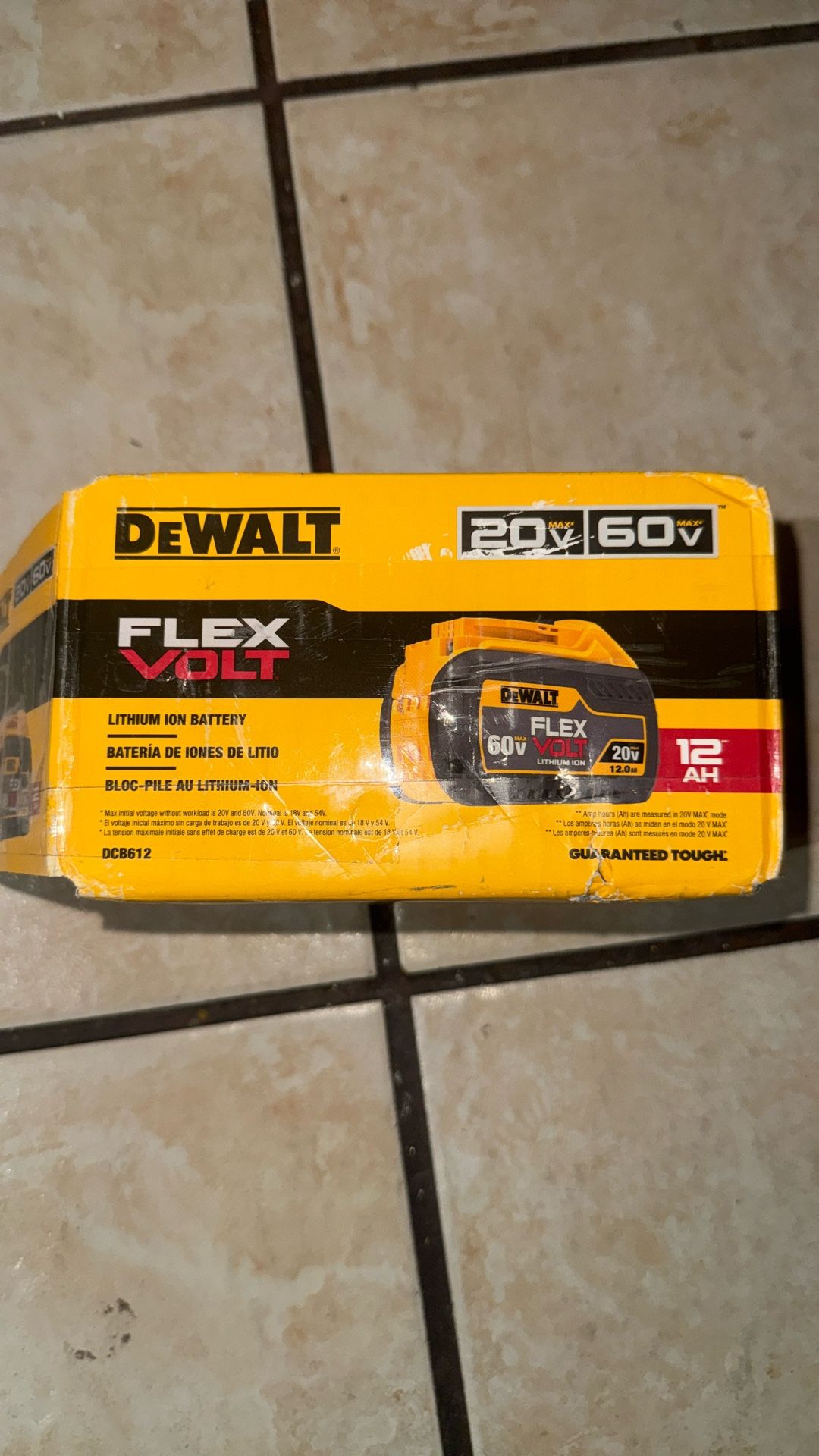 New Dewalt 12.0 AH Flex Volt Battery 
