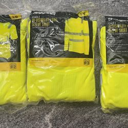 New Hi-Visibility Work Shirts – 3-Shirt Bundle (Size Large)