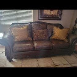 Ashley Leather Large Sofa And Loveseat 