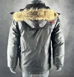 U.S. Polo Assn. Men's Winter Parka — Removable Faux-Fur Hood, Size XL (Green-Grey)