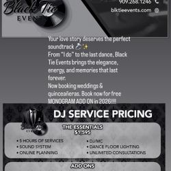 2026 WEDDING AND QUINCEAÑERA BOOKINGS