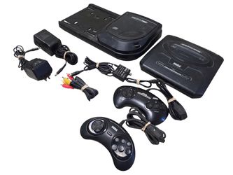 Sega Genesis 2 MK-1631 Console & Sega-CD MK-4102A w/ 2 Controllers | Tested