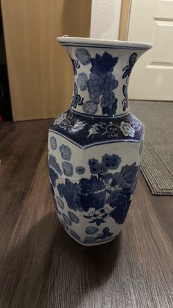 Oriental Porcelain Blue Vase