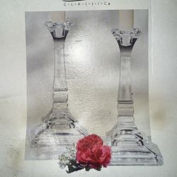 $10-St. George Toscany Classic 8" Crystal Candlesticks (Set of 2) 