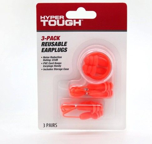 Hyper Tough Noise Canceling Reusable Ear Plugs