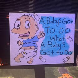 90S Cartoon Paintings 10& Each
