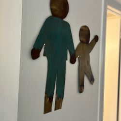 Metal Sculpture A Father And Son