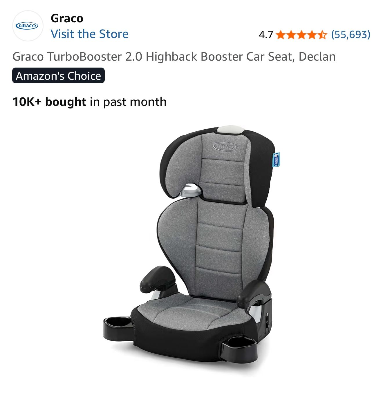 Graco TurboBooster 2.0 Highback Booster Car Seat, Declan