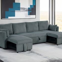 Brand New Dark Grey Sectional Sofa Sleeper 