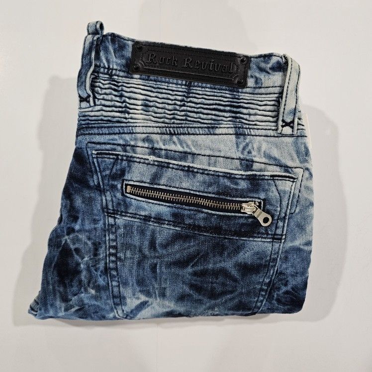 Rock Revival Moto Daviday Slim Fit Jeans
