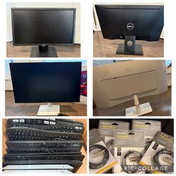 Two Dell Monitors, keyboards, laptop locks