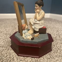 Norman Rockwell Music Box-The Girl At The Mirror
